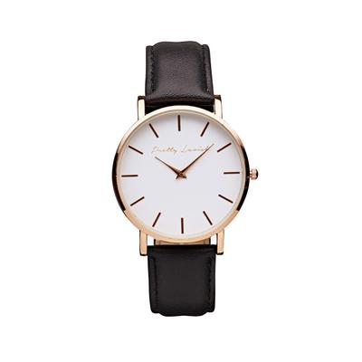 Outlet Leather Watch - Black