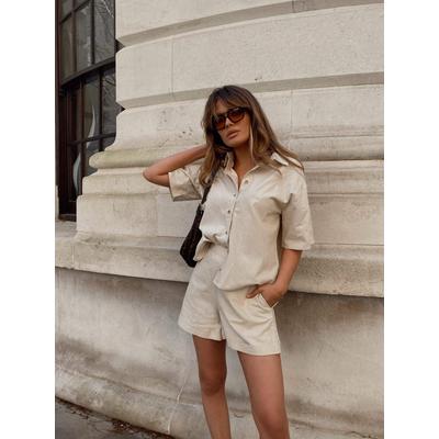 Reagan Linen Shorts - Sand