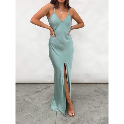 Jode Maxi Split Dress - Turquoise