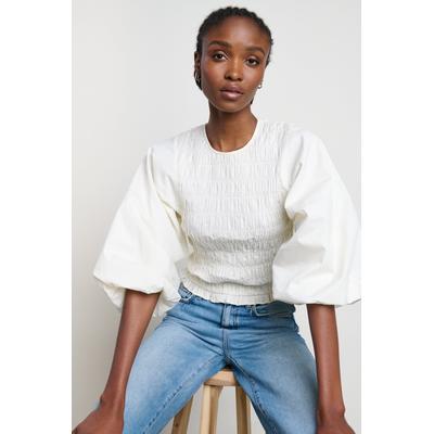 Jas Shirred Top - Cream
