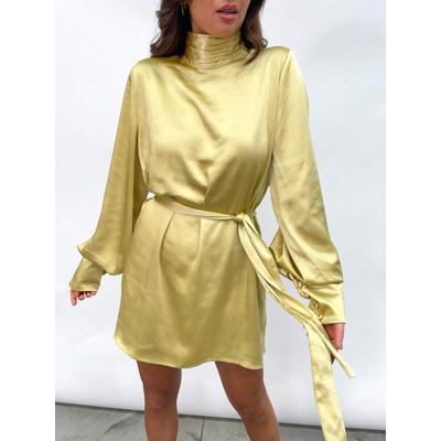 Leah Belted Smock Dress - Yellow