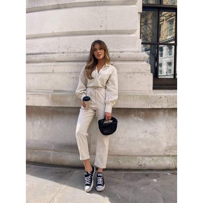 Cara Linen Boilersuit - Sand