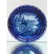 Large Antique Victorian Flow Blue Plate c1800s