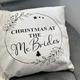 Personalised Christmas cushion- custom family pillow case with rose, gold or silver finish, christmas gift, Christmas Cushion Decor