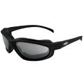 Global Vision Warriorz Wraparound Padded Safety Motorcycle Sunglasses ANSI Z87.1 Black Frame Glasses w/Double-Sided Anti-Fog Flash Mirror Lenses Great on Small to Medium Size Faces