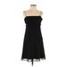 Ann Taylor LOFT Cocktail Dress - A-Line: Black Solid Dresses - Women's Size 0 Petite