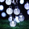 Crystal Globe Solar String Lights 31ft/36ft 50/60 LED Super Bright Solar Christmas Lights Solar Powered/USB+Remote control 8 Lighting Modes Solar Globe Lights for Christmas Tree Decor Garden Patio