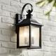 John Timberland Moray Bay Mission Outdoor Wall Light Fixture Black 17 3/4 Clear Seedy Glass for Post Exterior Barn Deck House Porch Yard Posts Patio