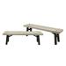 Bettinger Acacia Wood Outdoor Dining Benches Set of 2 Light Gray Wash and Black