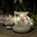 WONDER GARDEN Sleeping Dragon Statue with Solar LED Lights 9.5 L Dragon Sculpture Outdoor Decor for Garden Patio Pawn