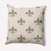 Simply Daisy 18 x 18 Fleur de Lis Indoor/Outdoor Polyester Throw Pillow Autumn Blue