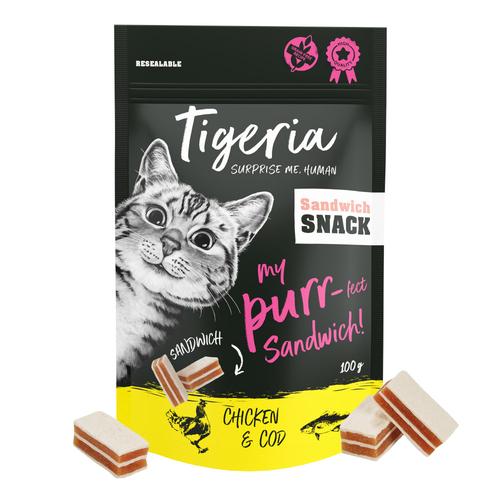 Tigeria Sandwich Snack 8 x 100 g zum Sonderpreis! - Huhn & Kabeljau 8 x 100 g