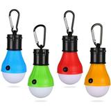 LED Camping Lamp Lantern Tent Lamp Light Bulb Set Emergency Light with Carabiner Waterproof Portable Camping Lantern LED for Camping Adventure Fishing Garage Emergency Power Outage (4pcs)