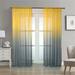 NIUREDLTD Polyester Curtains Gradient Semi Voile Rod Pocket Curtains For Bedroom And Living Room Gradient Window Drapes Room Darkening Curtains For Living Room