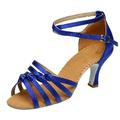 SEMIMAY Sandals For Womens Lace Up Latin Dance High Heels Shoes Rhinestone Heeled Ballroom Salsa Tango Party Sequin Dance Shoes Blue