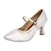 SEMIMAY Women s 7cm Heel High Modern Dance Shoes Indoor Dance Shoes Ballroom Dance Square Dance Shoes National Standard Dance Shoes White