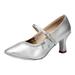 SEMIMAY Women s 7cm Heel High Modern Dance Shoes Indoor Dance Shoes Ballroom Dance Square Dance Shoes National Standard Dance Shoes Silver