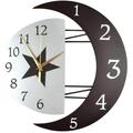 Silent Wall Pendulum Creative Moon Shaped Frame Quartz Wall Clock Modern Pendulum Clock Wall Clock Home Decor For Living Room Kitchen Bedroom