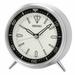 Seiko 4 inch Mai T Silver Metal Case Beep Alarm Clock Arabic Quartz Analog QXE065SLH