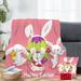 Easter Rabbit Bunny Throws Blanket With Pillow Cover Bed Sofa Living Room Super Soft Flannel Fleece Blanket Easter Bunny Blanket For Kids Girls Boys