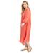 Plus Size Women's Asymmetric Midi Dress by June+Vie in Sunset Coral (Size 10/12)