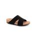 Wide Width Women's Beverly Slip On Sandal by SoftWalk in Black Nubuck (Size 10 W)