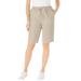 Plus Size Women's Drawstring Denim Short by Woman Within in Natural Khaki (Size 34 W) Shorts