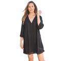 Plus Size Women's Crochet Dress Cover-Up by Woman Within in Black (Size 30/32)