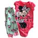 Disney Matching Sets | Disney Baby Minnie Mouse 3-6m Onesie And Soft Pants Set | Color: Blue/Pink | Size: 3-6mb