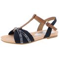 Sandalette TOM TAILOR Gr. 39, blau (navy) Damen Schuhe Sandaletten