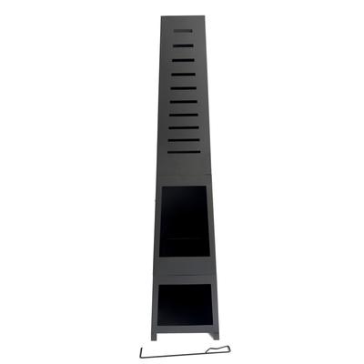 Feuerstelle TEPRO "Bainbridge", schwarz, B:36cm H:150cm L:36cm, Stahl, Feuerkörbe, Pyramidenkamin mit Brennholzregal, BxLxH: 36x36x150 cm Image