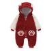 Qufokar Buffalo Plaid Fleece Coat Baby Baby Boy Beach Outfit Boys Girls Long Sleeve Winter Fleece Bear Hooded Jumpsuit Romper