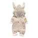 Qufokar Newborn Knitted Suspenders Bow Tie Toddler Outfit Clothes Jumpsuit 3D Boy Baby Romper Girl Cartoon Hooded Ear Boys Outfits&Set