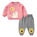 Qufokar Suspender Pant Set Toddler Boys Outfits Children Kids Toddler Baby Boys Girls Long Sleeve Letter Sweatshirt Pullover Tops Cute Cartoon Trousers Pants Outfit Set 2Pcs Clothes