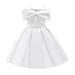 Summer Savings Clearance 2023! loopsun Toddler Girls Solid Color Temperament Bowknot Off Shoulder Pleated Skirt Birthday Party Gown Long Dresses White 4-5Yearsï¼ˆ4-5Yï¼‰