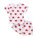 Qufokar 12 Month Baby Girl Clothes Girls Size 4 Clothes Toddler Girls Valentine S Day Short Sleeve Hearts Printed T Shirt Tops Shorts Kids Outfits