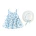 Toddler Christmas Dress Christmas Dress Toddler Girl Toddler Girls Sleeveless Bowknot Dresses Floral Printed Princess Dress Hat Outfits Overall Dress 2t Cute Tight Floral Dresses