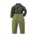 Qufokar Gift for Twin Boys Baby Boy 4 Piece Outfit Toddler Boy Clothes Baby Boy Clothes Baby Stripe Shirt Suspender Pants Set Outfit