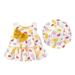 Qufokar mas Dress 3T Baby Birthday Dress 1 Year Girl Baby Pineapple Kids Girls Dress Hat Outfits Princess Sleeveless Print Girls Dress&Skirt