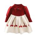 Clothes for Kids Girls Girls Holiday Sweater Kids Toddler Child Baby Girls Long Sleeve Patchwork Bowknot Sweater Princess Dress Outfits Christmas Dresses Toddler 4t V Neck Flower Girl Dress