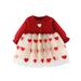 Girls Fall Dress Size 7 Little Girl Princess Dress Toddler Baby Kids Girls Ruched Tulle Patchwork Love Heart Print Dresses Clothes Long Dress for Toddler Little Girl Dresses Size 8