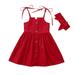 Girls Dresses Cold Shoulder Smocked Dresses for Baby Girls Fall Girls Sleeveless Outfits Summer Toddler Baby Solid Kids Dress+Headbands Print Girls Dress&Skirt Big Girl Dress Girl Kids Dress