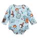 Qufokar Baby Snow Suits for Boys Romper for Baby Boy Toddler Kids Child Baby Boys Girls Long Sleeve Cute Cartoon Print Romper Bodysuit Outfits Clothes