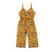 Baby Girls Summer Sleeveless Romper Floral Print V Neck High Waist Jumpsuit