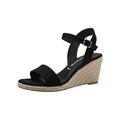 Tamaris Damen Sandaletten, Frauen Sandalen,TOUCHit-Fußbett,offene Absatzschuhe,hoher Absatz,Sommerschuhe,Freizeitschuhe,Black,38 EU