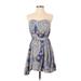 DressBarn Casual Dress - A-Line: Blue Dresses - Women's Size Small