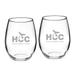 Houston Community College Team Design Two-Piece 21oz. Stemless Wine Glass Set