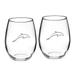 JU Dolphins Team Design Two-Piece 21oz. Stemless Wine Glass Set