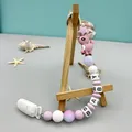 Clips de Sucette Personnalisés en Silicone avec Nom en Lettre Anglaise Pendentif pour Bébé Jouets