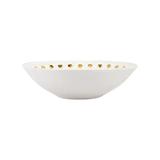 VIETRI Medici Gold Serving Bowl All Ceramic/Earthenware/Stoneware in White/Yellow | 3.5 H x 12.5 W x 12.5 D in | Wayfair MDC-4431G